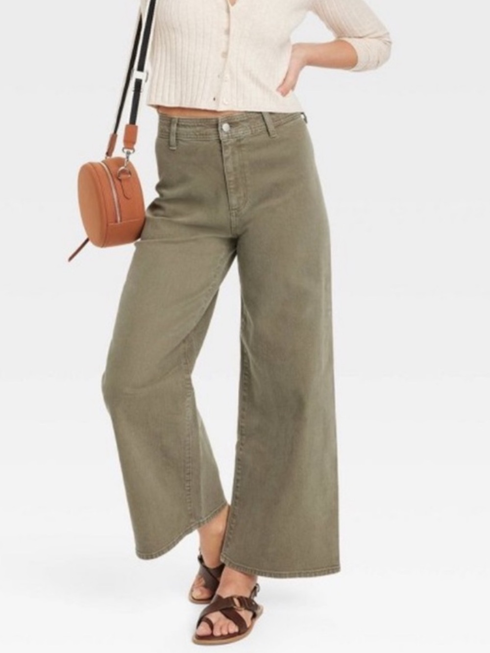 Universal Thread Sailor Wide Leg Jeans Pants Olive 4